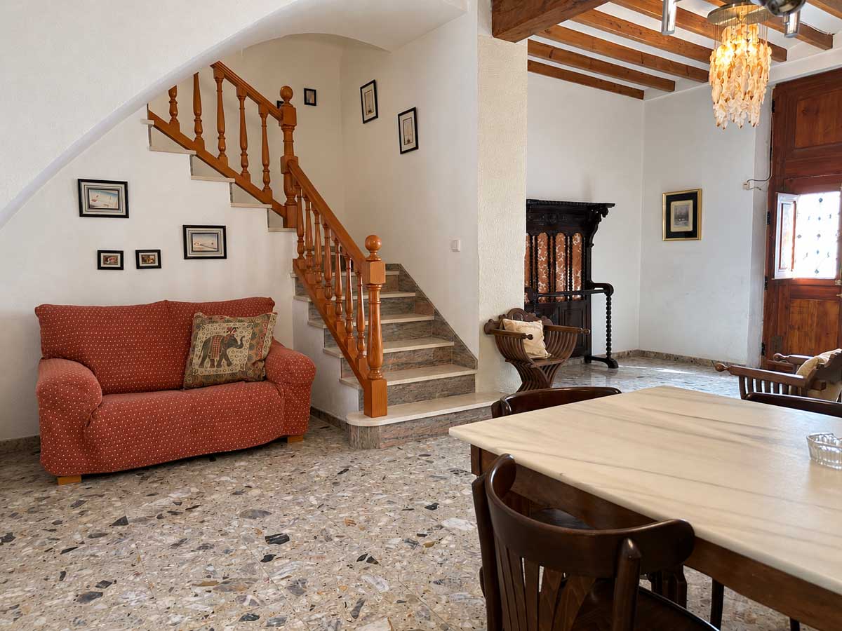 staircase seen from the living room in village house vall de aguar