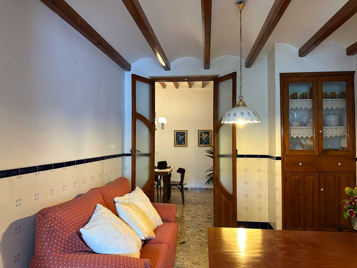 view from kitchen to dining area village house for sale