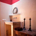 renovation projects spain, bathroom with antique marbel washbasin