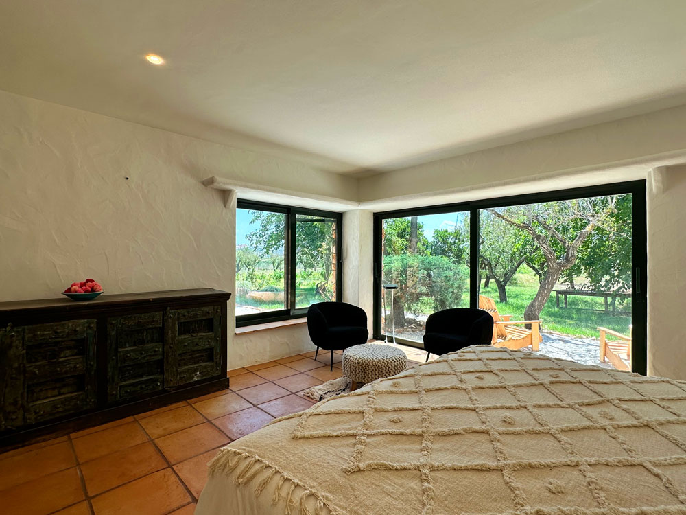 view from masterbedroom garden dry stone finca costa blanca for sale